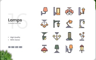 16 Lamps Icon Color Collection