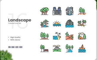 16 Landscape Icon Color Set