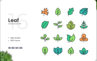 16 Leaf Icon Color Collection