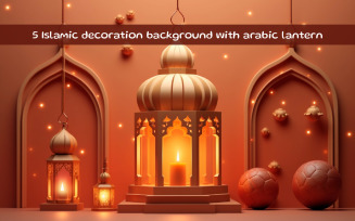 Islamic decoration background with arabic lantern