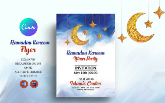Ramadan Iftar Party Invitation Flyer Template - Customizable & Ready to Print