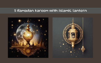Ramadan kareem with islamic lantern