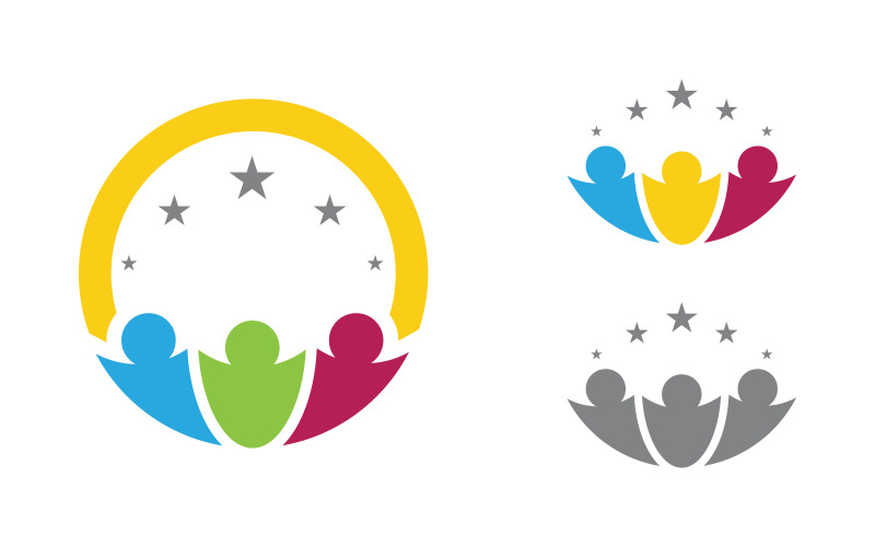 Safe care social community Logo design template v.8 Logo Template