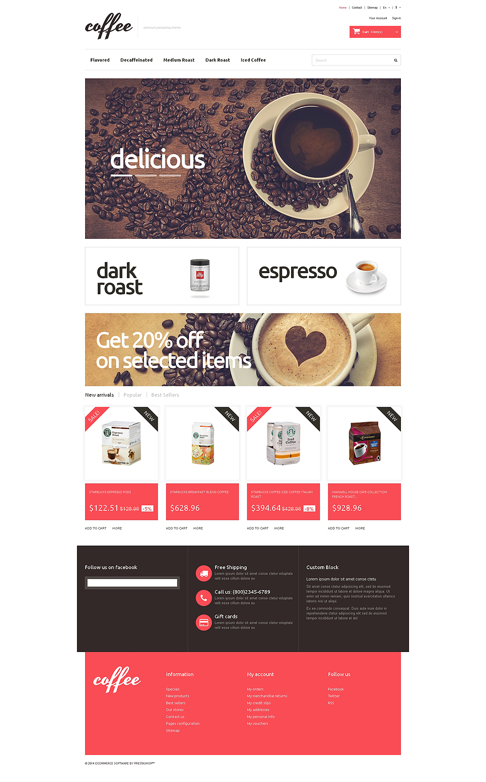 Coffee Maniacs PrestaShop Theme New Screenshots BIG