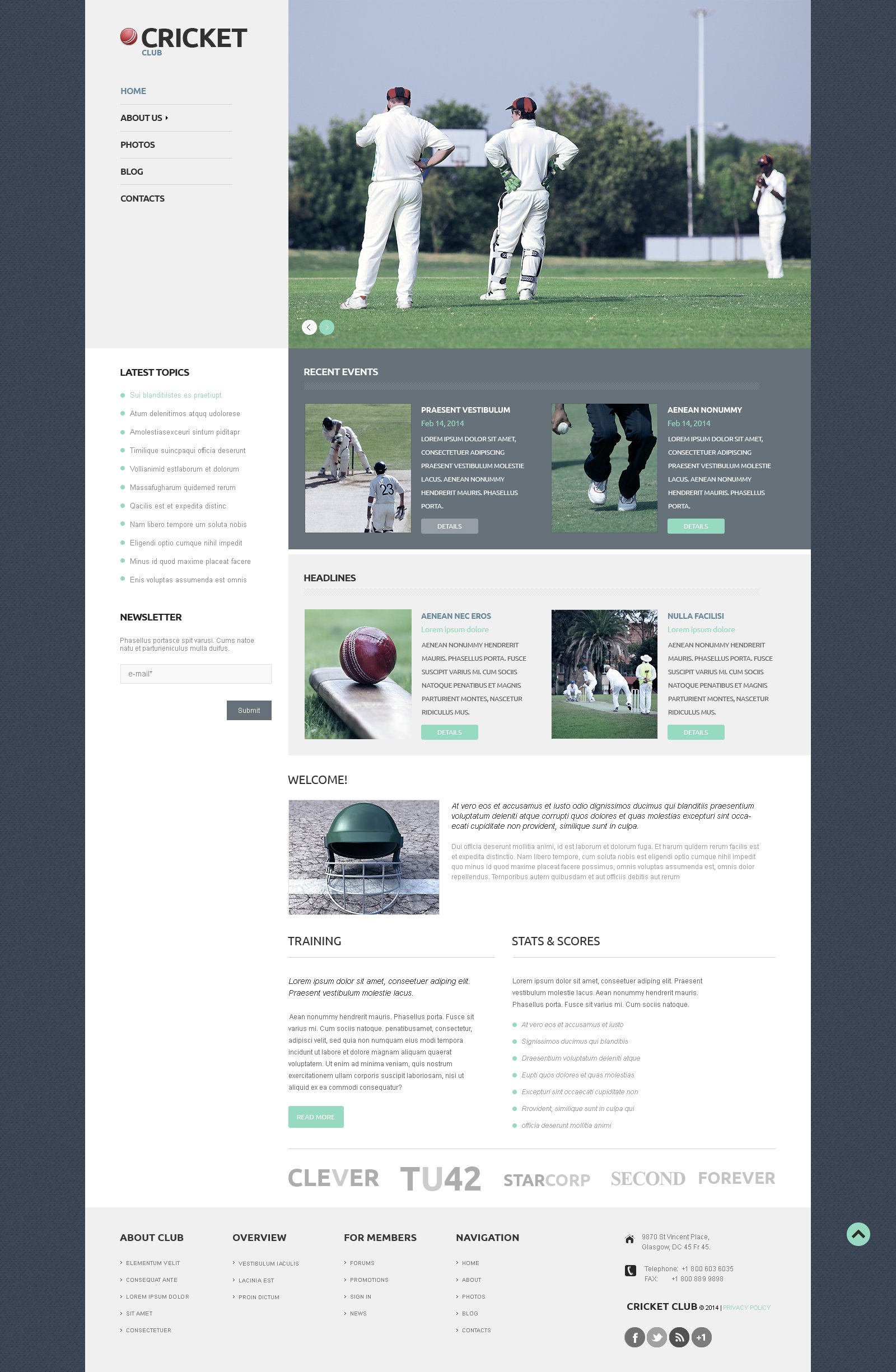 "Cricket Responsive WordPress Theme" Responsive WordPress thema №50121