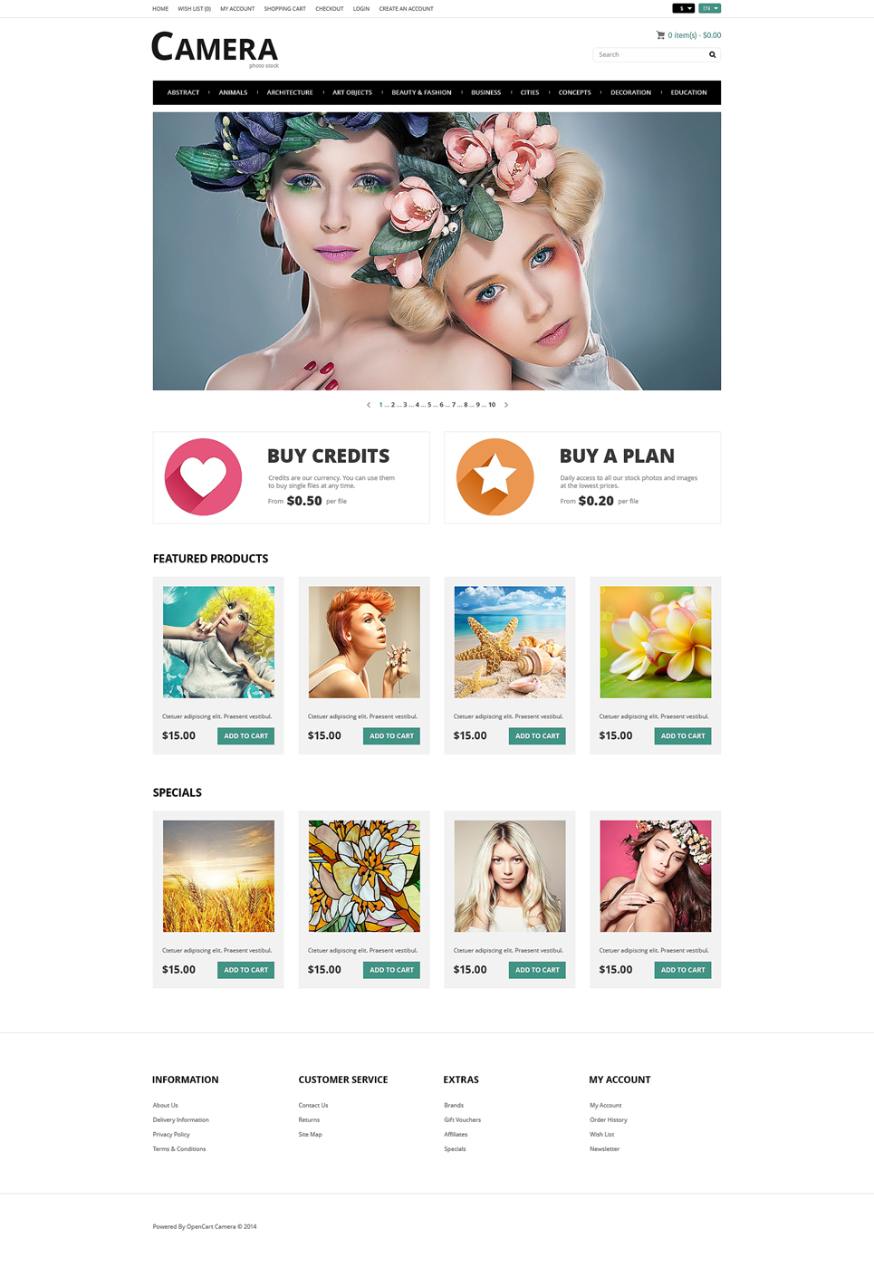 Photo Bank OpenCart Template New Screenshots BIG