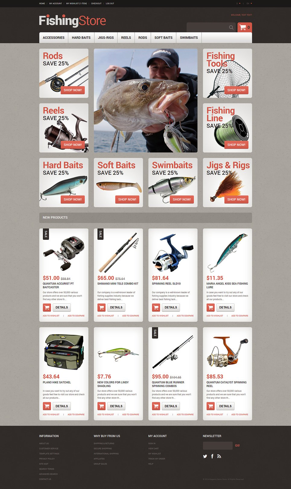 Useful Fishing Accessories Magento Theme New Screenshots BIG