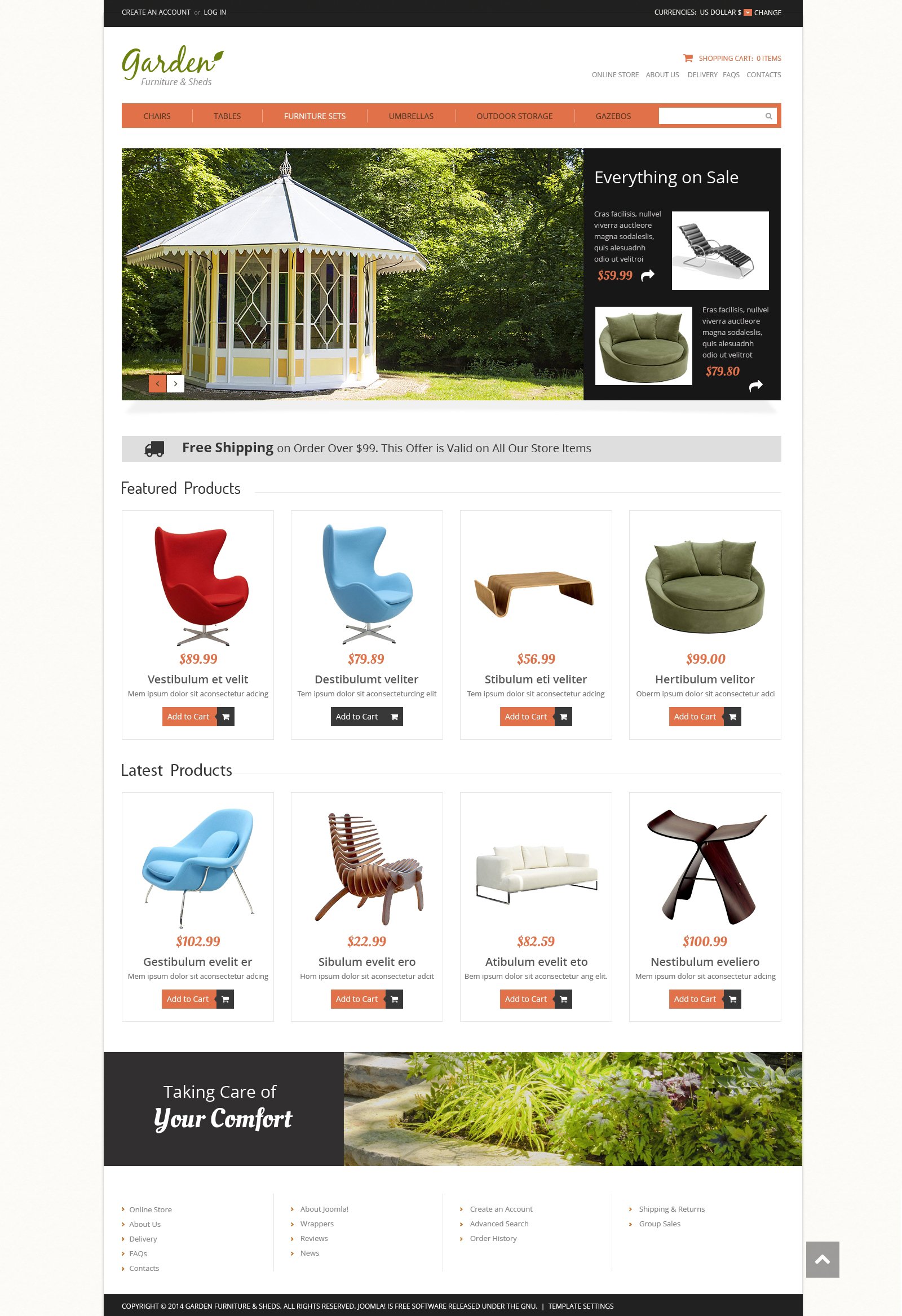 VirtueMart Vorlage namens "Gartenmöbel" #50126 - Screenshot