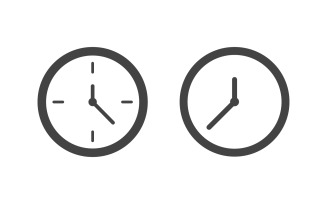 Clock icon vector flat illustration design template v.10