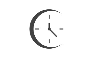Clock icon vector flat illustration design template v.12