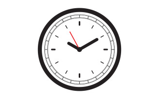 Clock icon vector flat illustration design template v.15