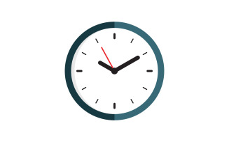 Clock icon vector flat illustration design template v.17