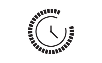 Clock icon vector flat illustration design template v.6