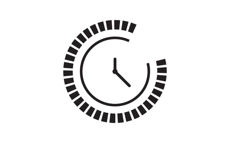 Clock icon vector flat illustration design template v.6 Logo Template