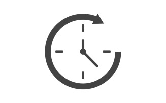 Clock icon vector flat illustration design template v.7