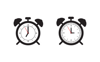 Clock icon vector flat illustration design template v.13