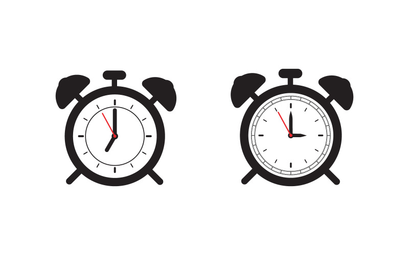 Clock icon vector flat illustration design template v.13 Logo Template