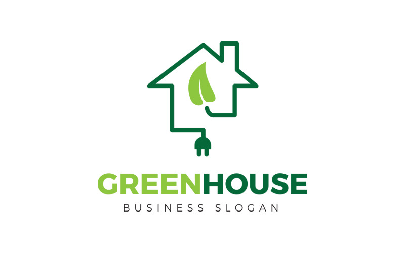 Green House Logo, Energy Logo Logo Template