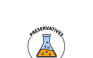 No added preservatives icon. Chemical artificial free food.