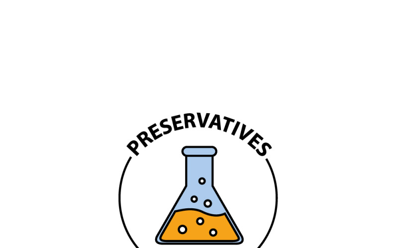 No added preservatives icon. Chemical artificial free food. Logo Template