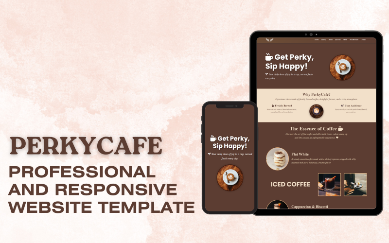 PerkyCafe: A Modern Template for Coffee Shops and Cafés Landing Page Template