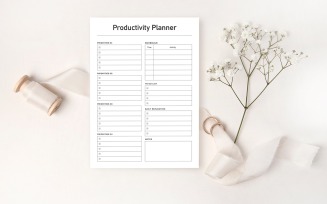 Productivity Planner Design Template