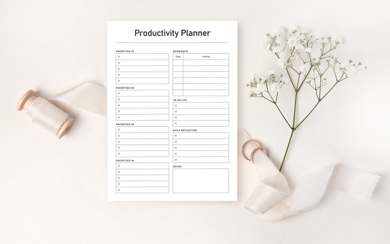 Productivity Planner Design Template