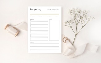 Recipe Log Design Template