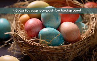Colorful eggs composition background