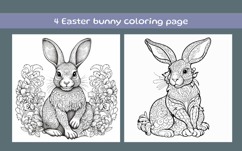 Easter bunny coloring page Illustration