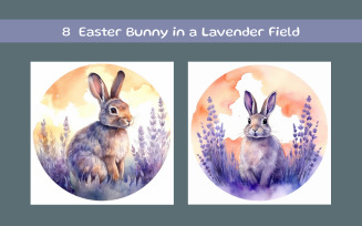 Easter Bunny in a Lavender Field AI image