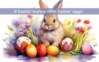Easter bunny with Easter eggs