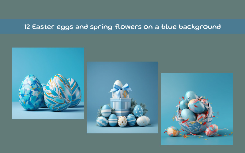 Easter eggs and spring flowers Background