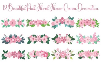 12 Beautiful Pink Floral Flower Crown Decoration