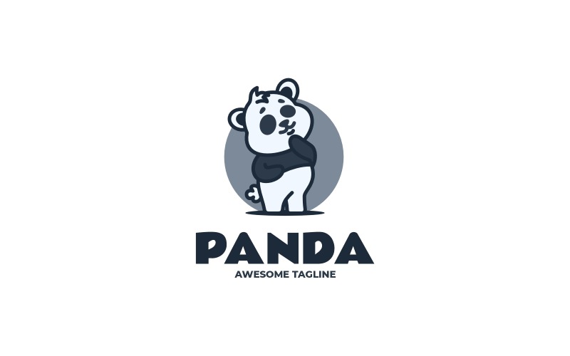 Panda Simple Mascot Logo 12 Logo Template