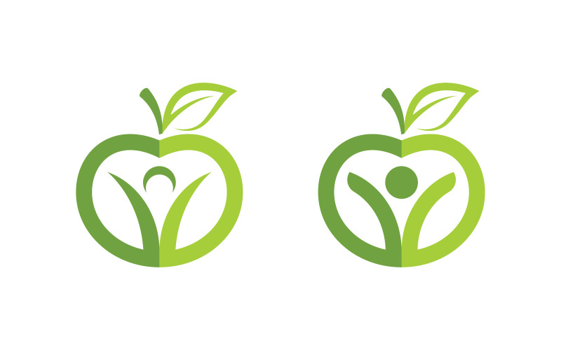 Apple fresh Nutrition vector design icon illustration v.2 Logo Template