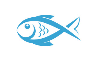 Fish icon illustration Logo design template v.10