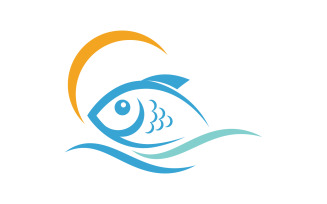Fish icon illustration Logo design template v.11