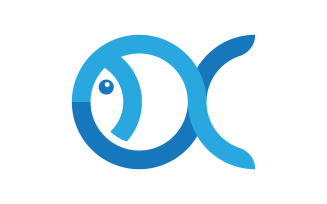 Fish icon illustration Logo design template v.6