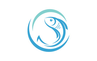 Fish icon illustration Logo design template v.9