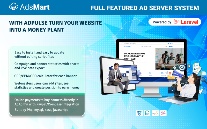 AdsMart - An ad manager for blogger, content creator and influencer PHP Script