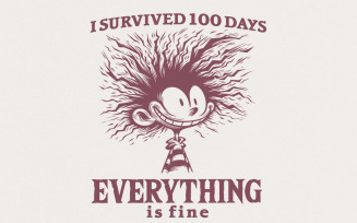 I Survived 100 Days Of School PNG, 100th Day Cartoon School Design, Teacher PNG, 100 Days
