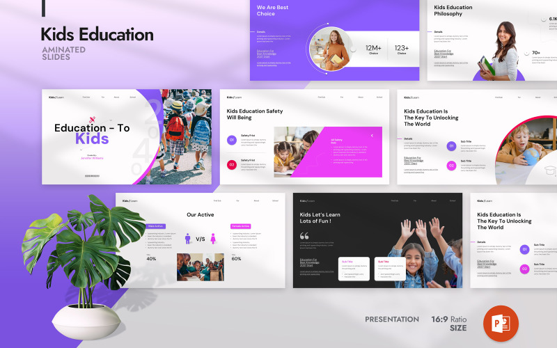 Kids Education Presentation Template PowerPoint Template