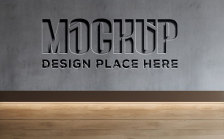 Luxury gray wall logo mockup psd