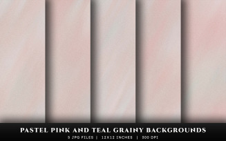 Pastel Pink and Teal Grainy Texture Backgrounds