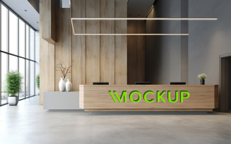 Reception Luxury green logo mockup psd