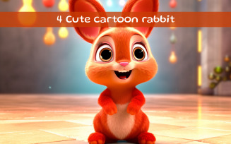 Cute cartoon rabbit AI image