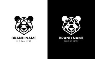 Geometric panda mascot logo-794