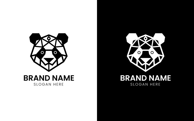 Geometric panda mascot logo-794 Logo Template