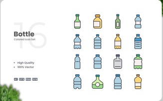 16 Bottle Icon Color Collection